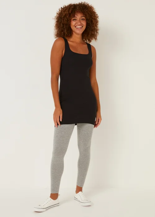 Black Essential Longline Vest Top - 8 Image 4