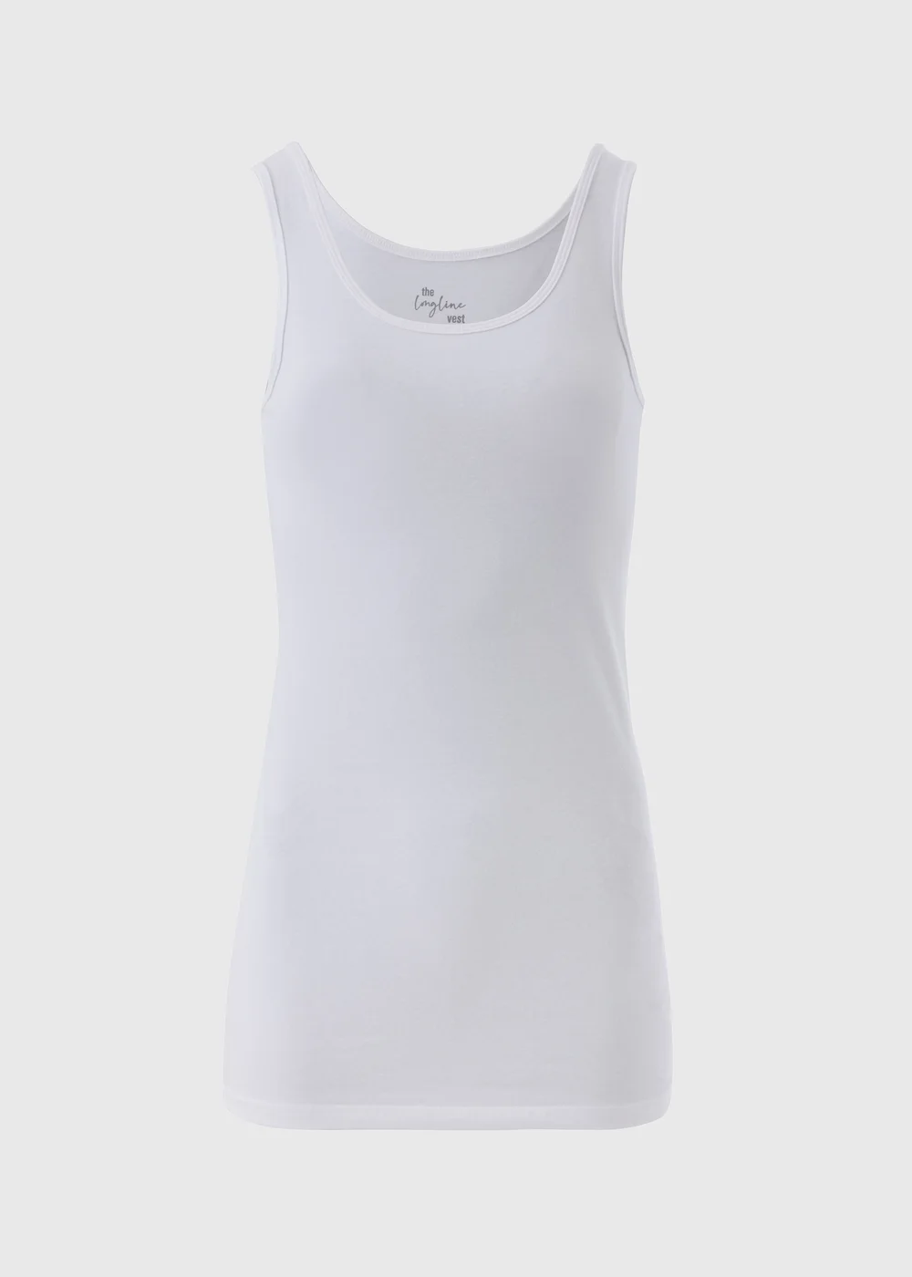 White Essential Longline Vest Top - 8 Image 5