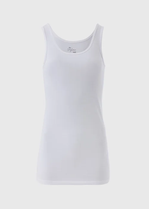 White Essential Longline Vest Top - 8 Image 5