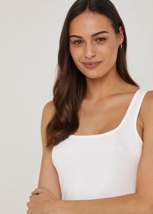 White Essential Longline Vest Top - 8 Image 3