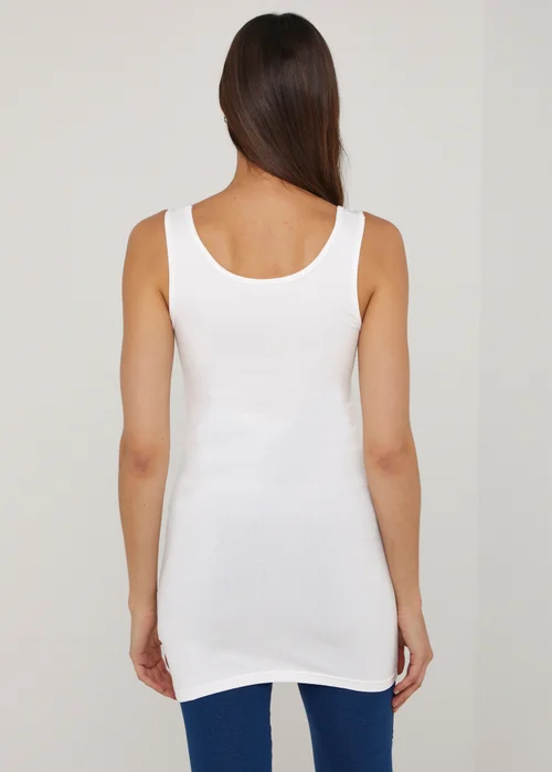 White Essential Longline Vest Top - 8 Image 2