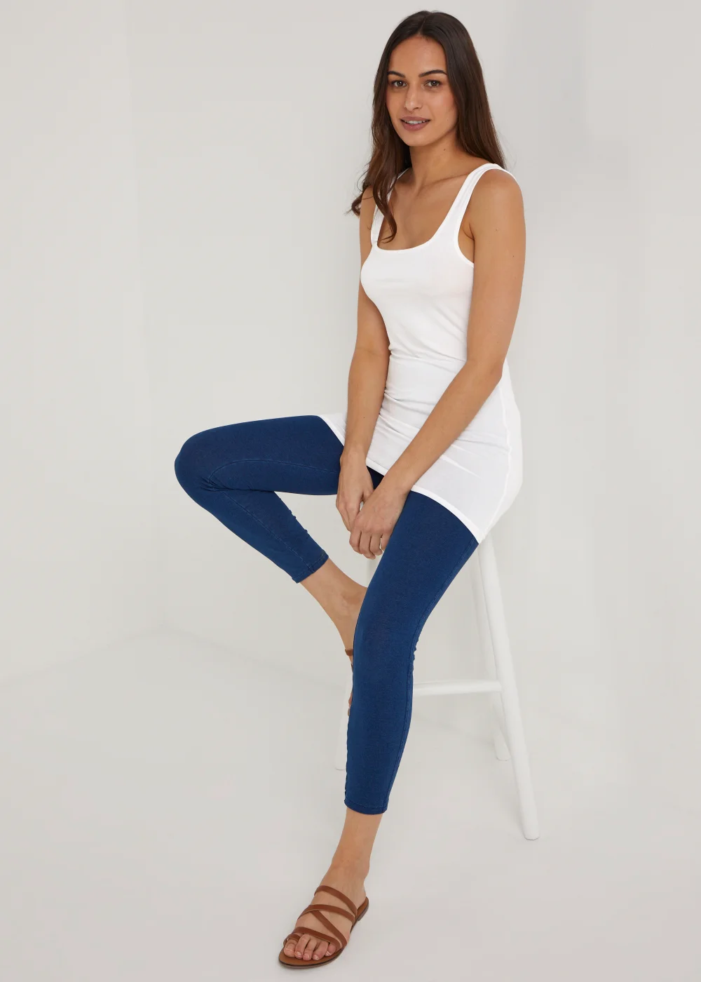 White Essential Longline Vest Top - 8 Image 4