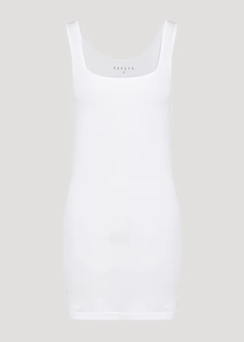 White Essential Longline Vest Top - 8 Image 6