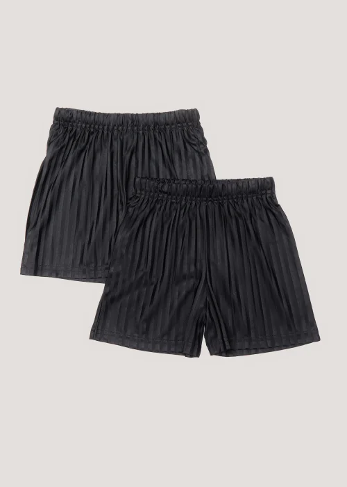 Boys 2 Pack Black School Sport Shorts (3-13yrs) - 7 Yrs Image 1