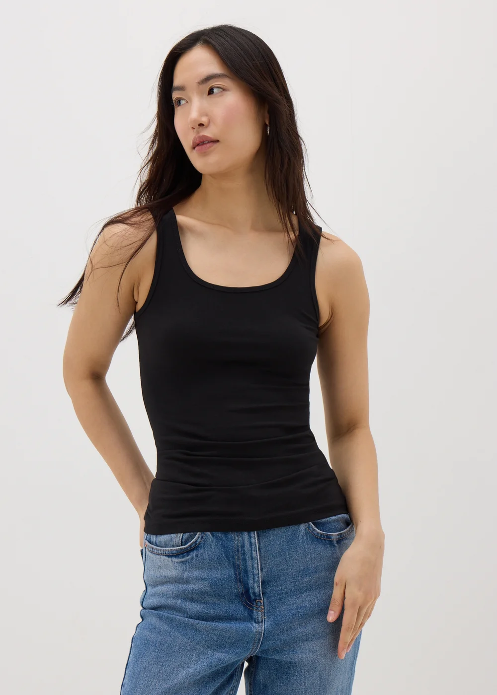 Black Essential Vest Top - 8 Image 2