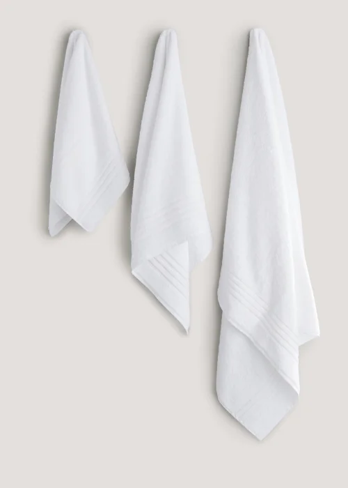 White 100% Egyptian Cotton Towels - Hand Towel Image 1