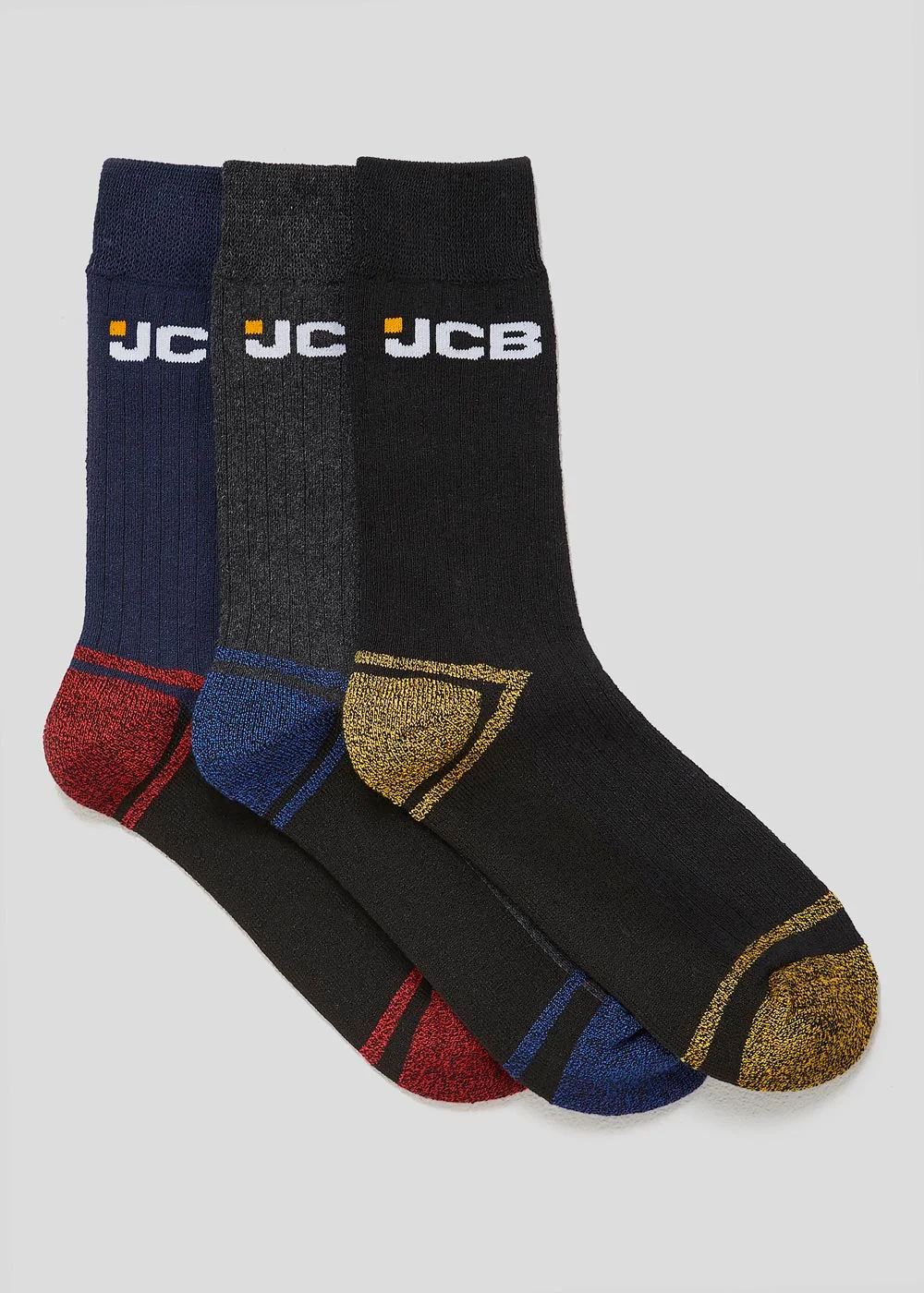 3 Pack JCB Work Socks - 6-11 Image 1
