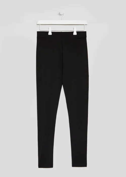 Black Full Length Cotton Leggings - 8 Image 3