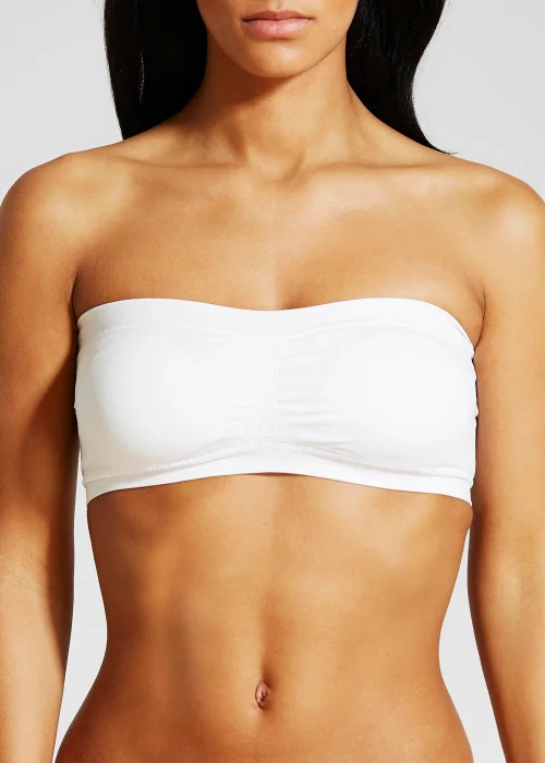 White Seam Free Strapless Bra - S Image 1