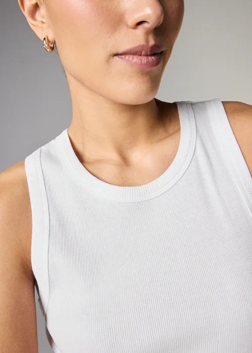 White Jersey Vest Top - 8 Image 3
