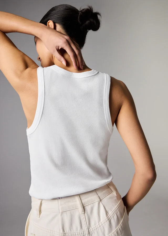 White Jersey Vest Top
