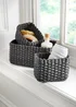 Set of 3 Grey Paper Rope Storage Baskets Image 1