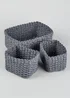 Set of 3 Grey Paper Rope Storage Baskets Image 2