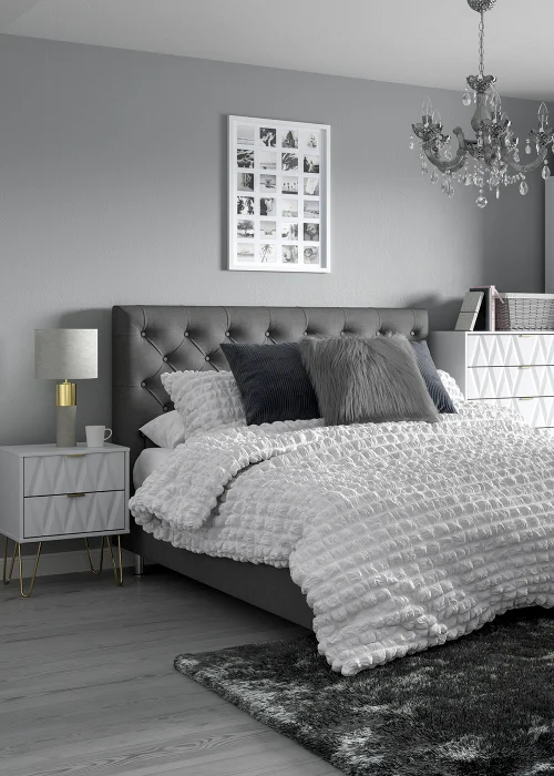 White Cotton Seersucker Duvet Set - Double Image 7