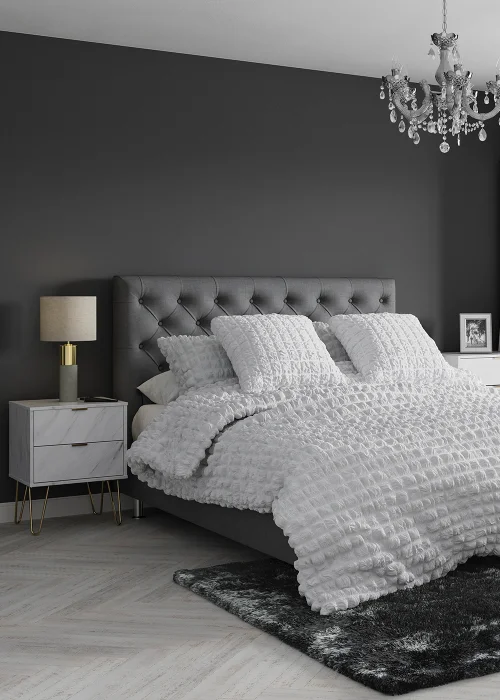 White Cotton Seersucker Duvet Set - Double Image 9