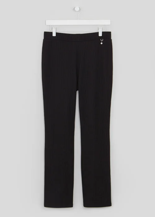 Et Vous Black Ribbed Trousers - Size 08 27 leg Image 4
