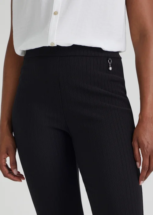 Et Vous Black Ribbed Trousers - Size 08 27 leg Image 3