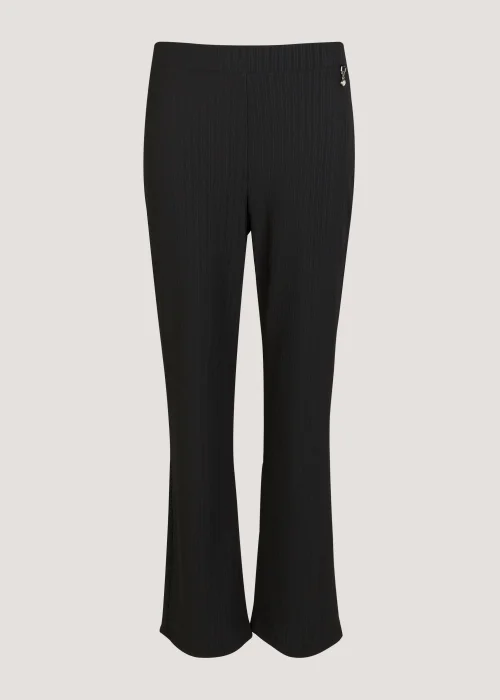 Et Vous Black Ribbed Trousers - Size 08 27 leg Image 5