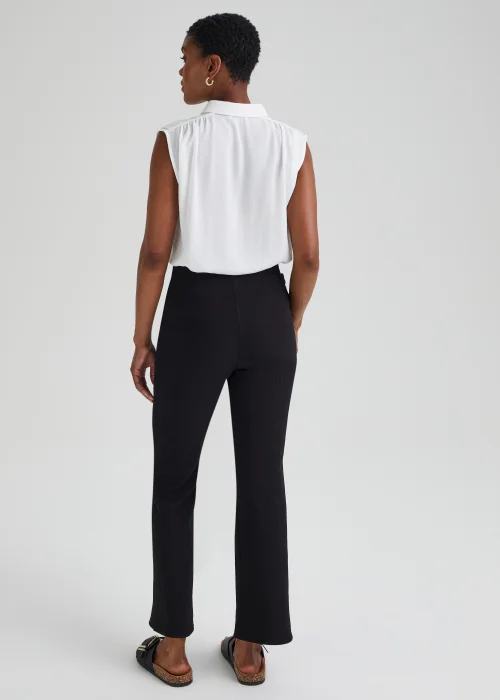 Et Vous Black Ribbed Trousers - Size 08 27 leg Image 2