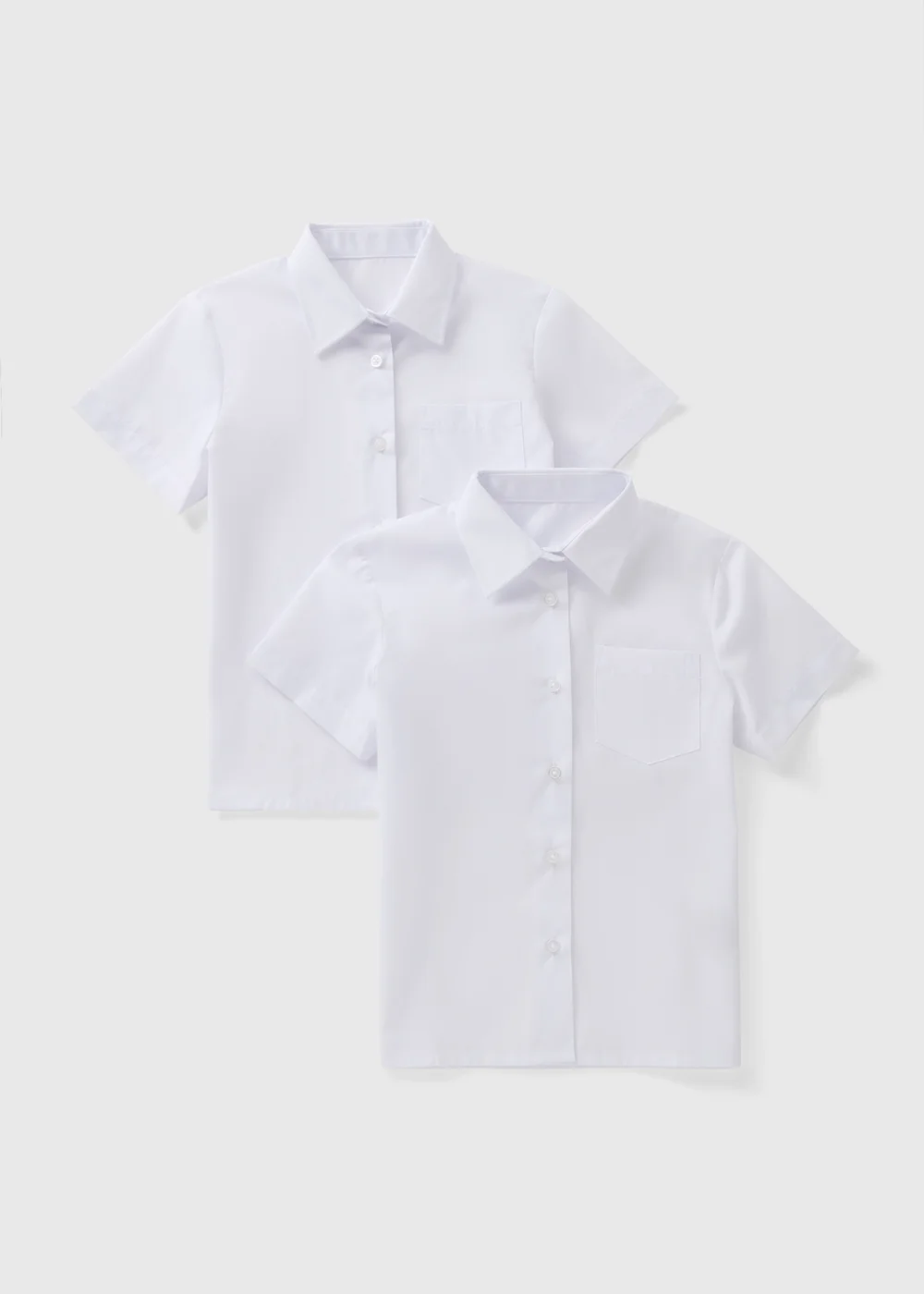 Girls 2 Pack White Regular Fit Short Sleeve School Blouses (4-16yrs) - 4 Yrs Image 1
