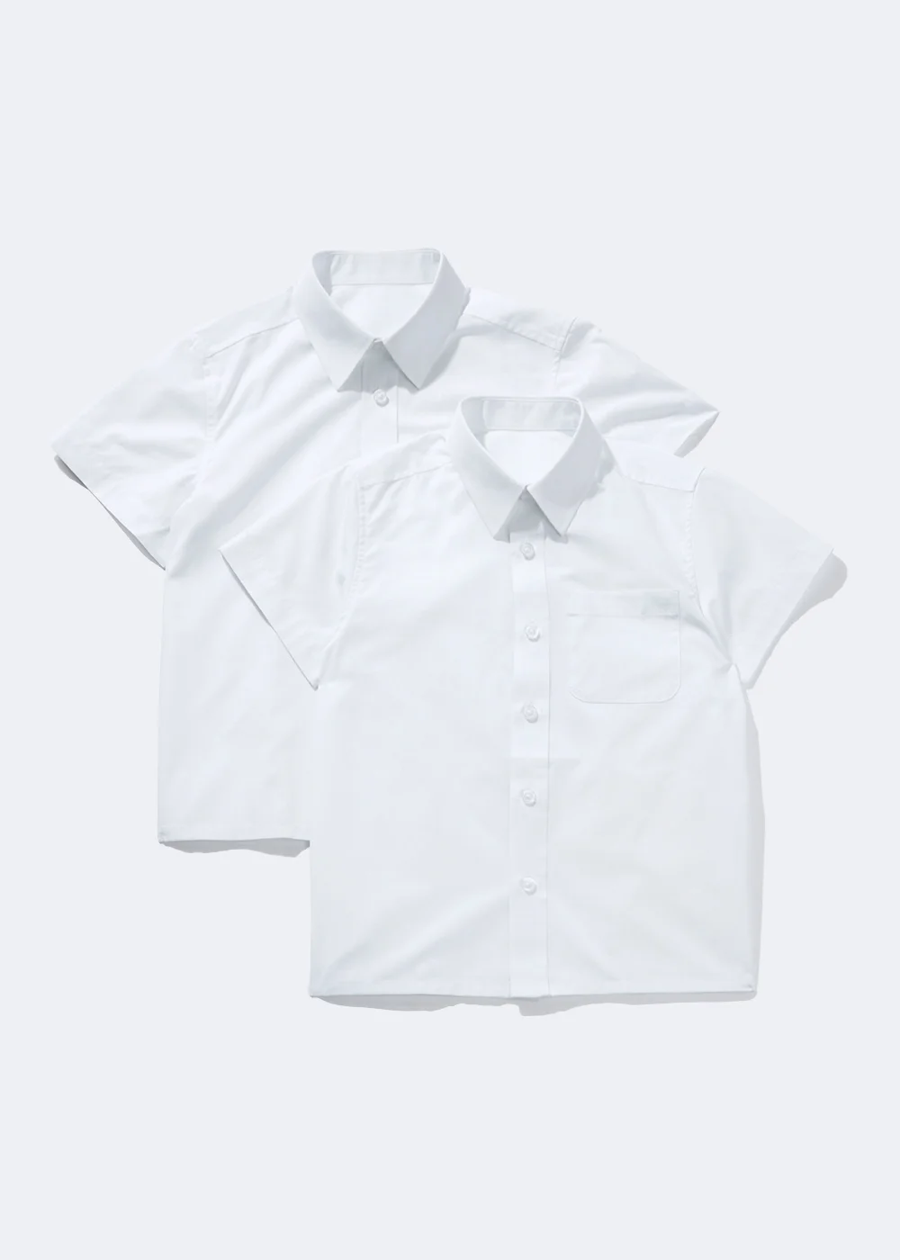 Boys 2 Pack White Short Sleeve School Shirts (4-16yrs) - 4 Yrs Image 1