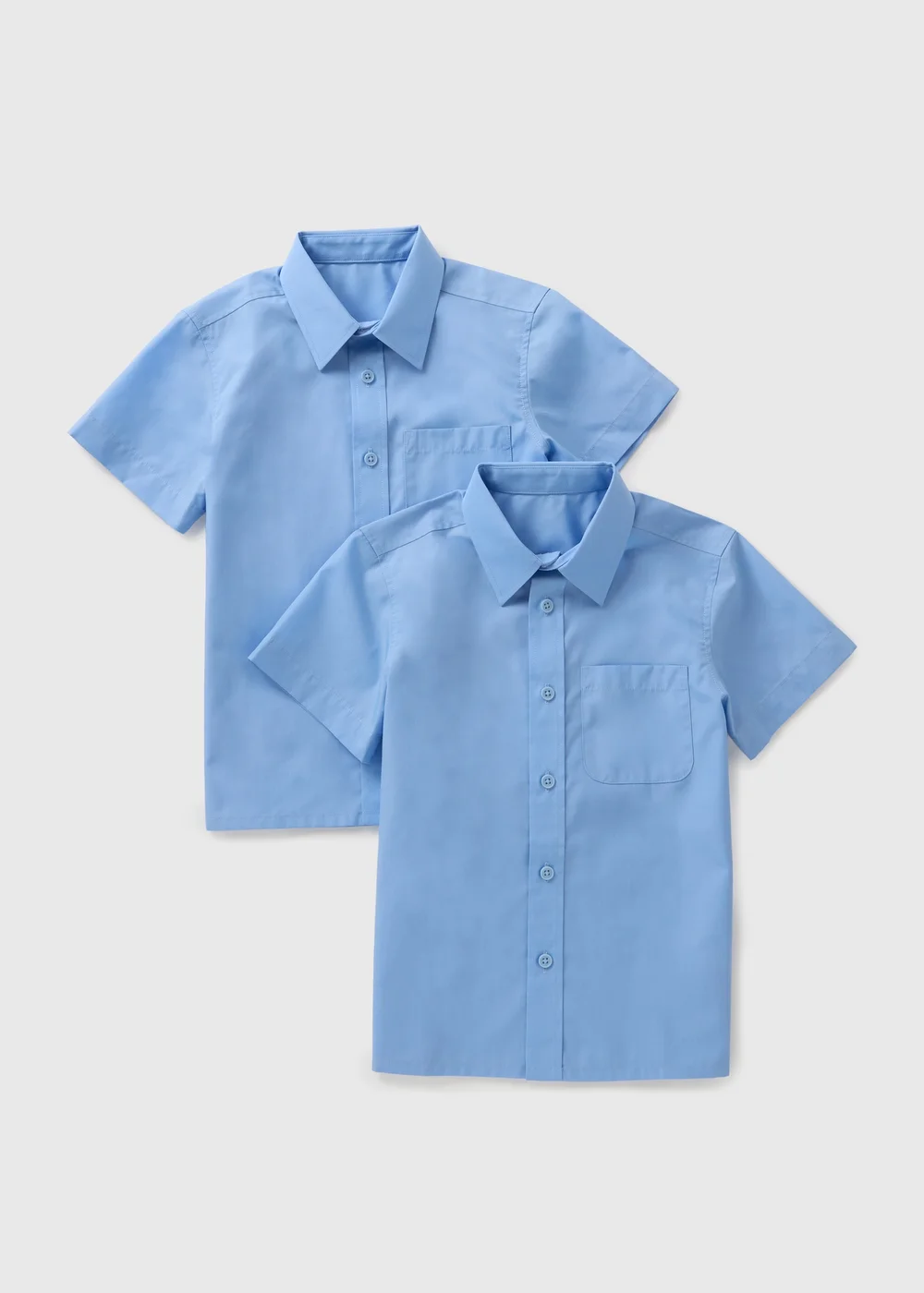 Boys 2 Pack Blue Short Sleeve School Shirts (4-16yrs) - 4 Yrs Image 1