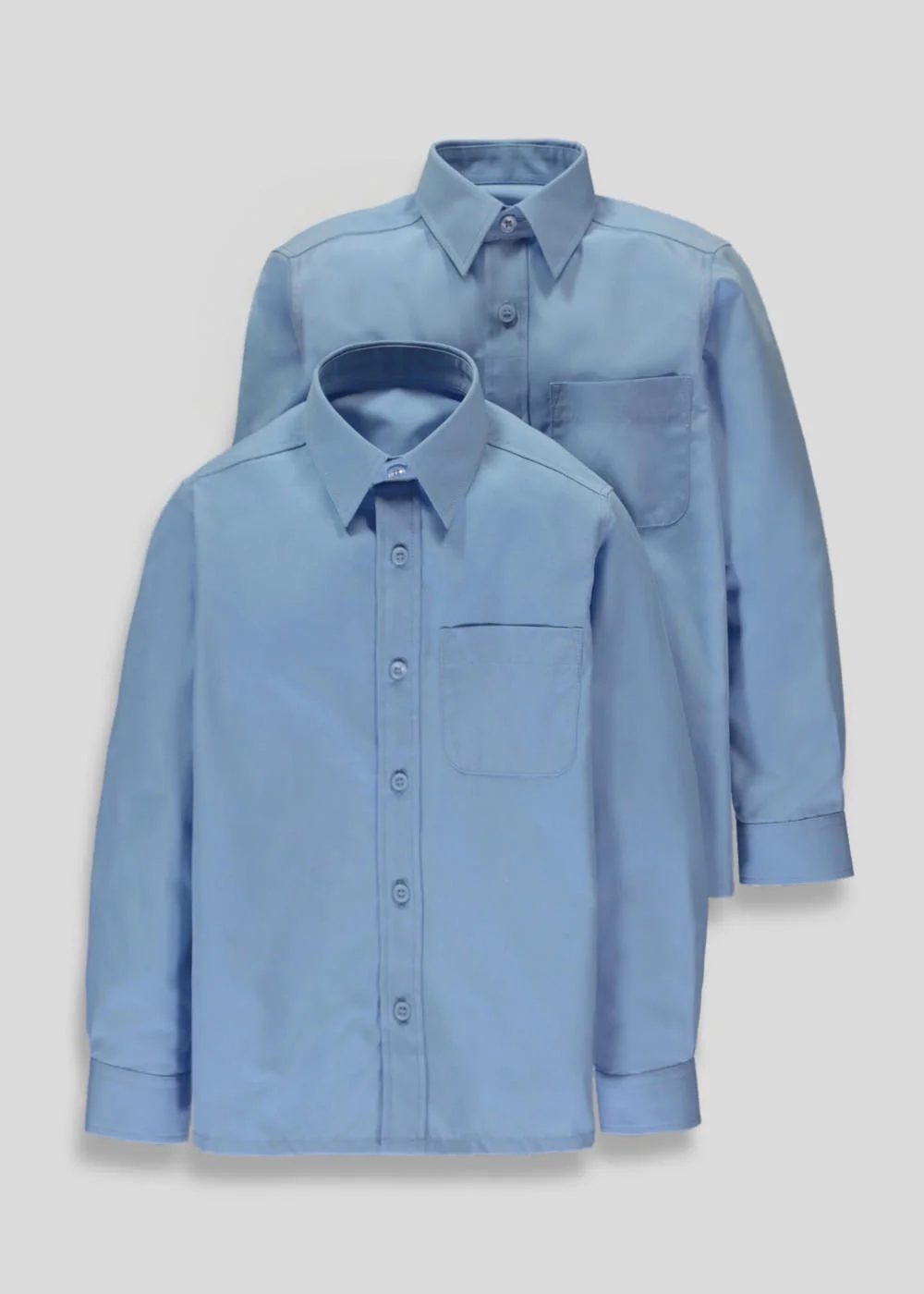 Boys 2 Pack Blue School Shirts (4-16yrs) - 4 Yrs Image 1