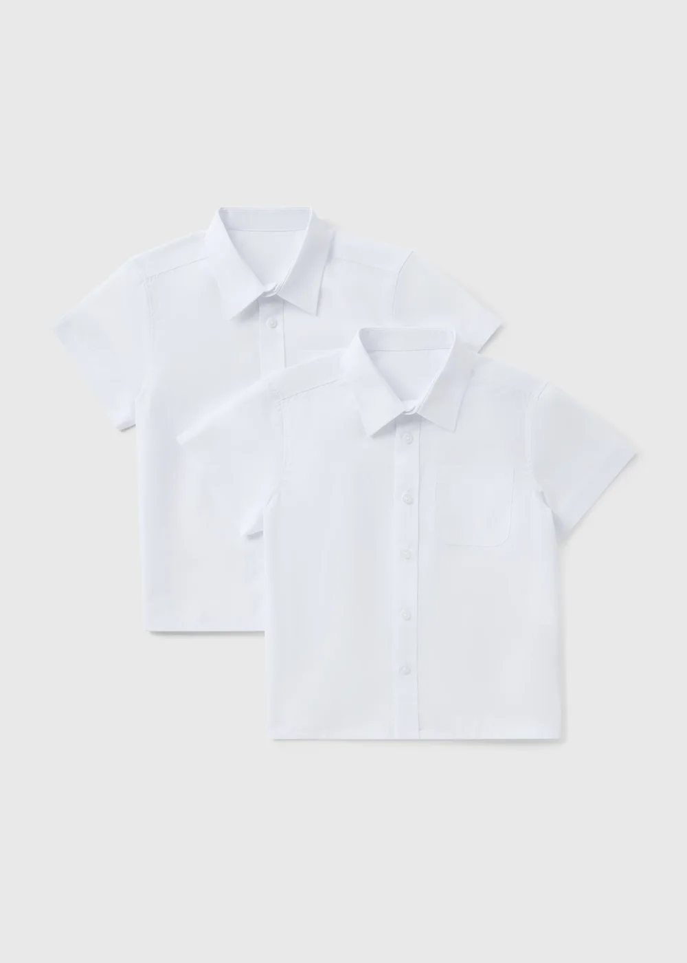Boys 2 Pack White Plus Fit Short Sleeve School Shirts (6-16yrs) - 6 Yrs Image 1