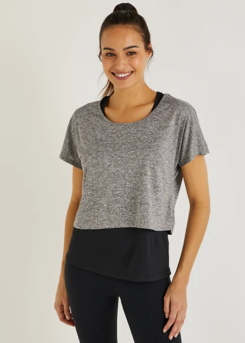 Souluxe Grey 2 in 1 Sports Top - Small Image 1
