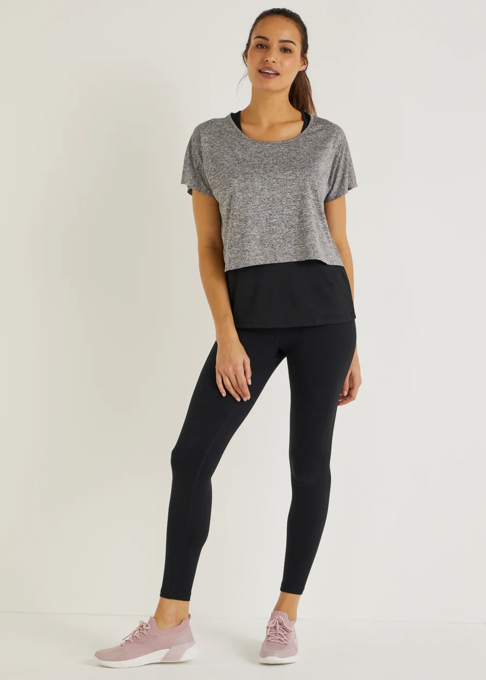 Souluxe Grey 2 in 1 Sports Top - Small Image 3