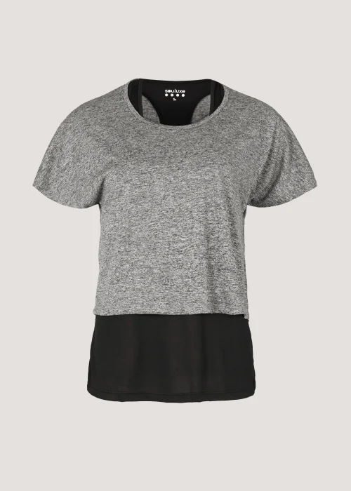 Souluxe Grey 2 in 1 Sports Top - Small Image 4