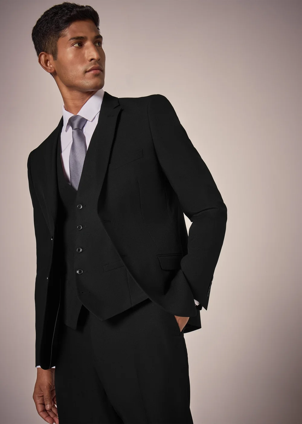 Taylor & Wright Panama Black Tailored Fit Suit Jacket - 36 Chest Short Image 1