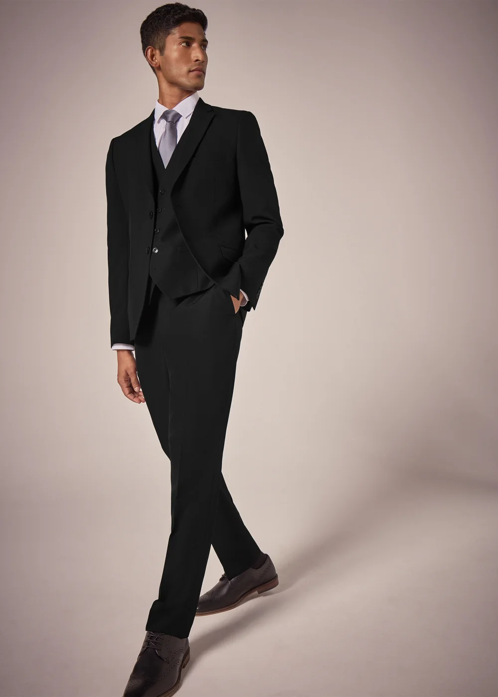 Taylor & Wright Panama Black Tailored Fit Suit Jacket - 36 Chest Short Image 3