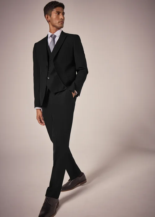 Taylor & Wright Panama Black Tailored Fit Suit Jacket - 36 Chest Short Image 3