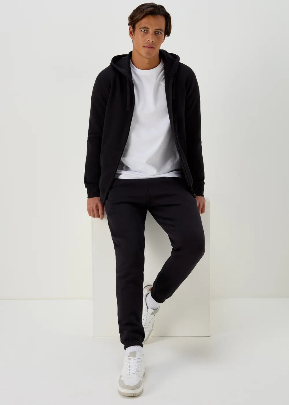 Black Essential Cuffed Joggers - XS Image 1