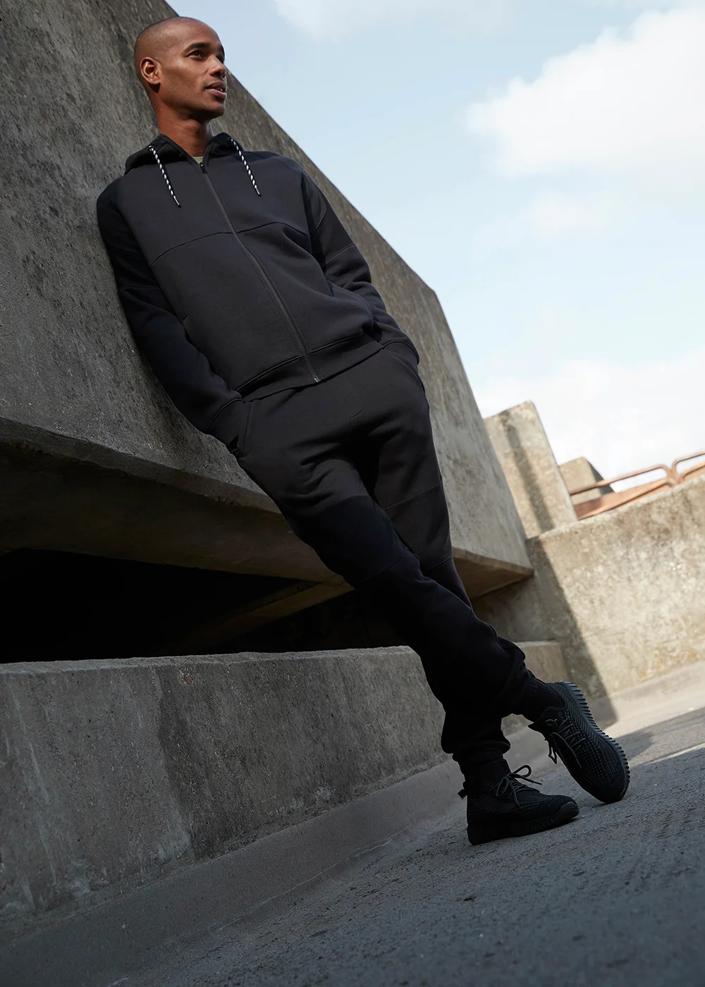 US Athletic Black Cuffed Military Joggers - Large Image 6