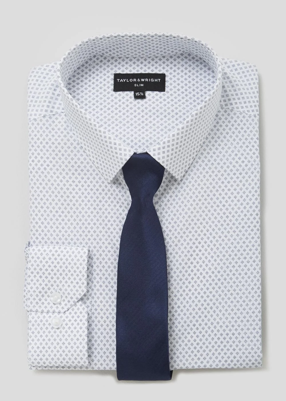 Taylor & Wright Slim Fit Shirt & Tie Set - 15 Collar Image 2