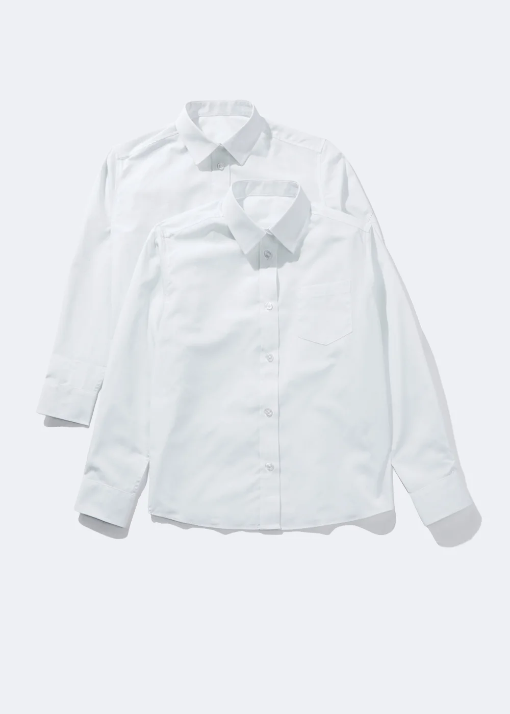 Girls 2 Pack White Long Sleeve School Blouses (4-16yrs) - Age 4 Years Image 1