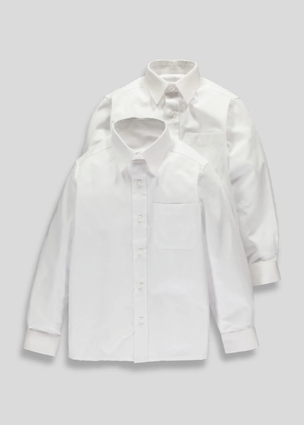 Kids 2 Pack White Generous Fit School Shirts (6-16yrs) - 6 Yrs Image 1
