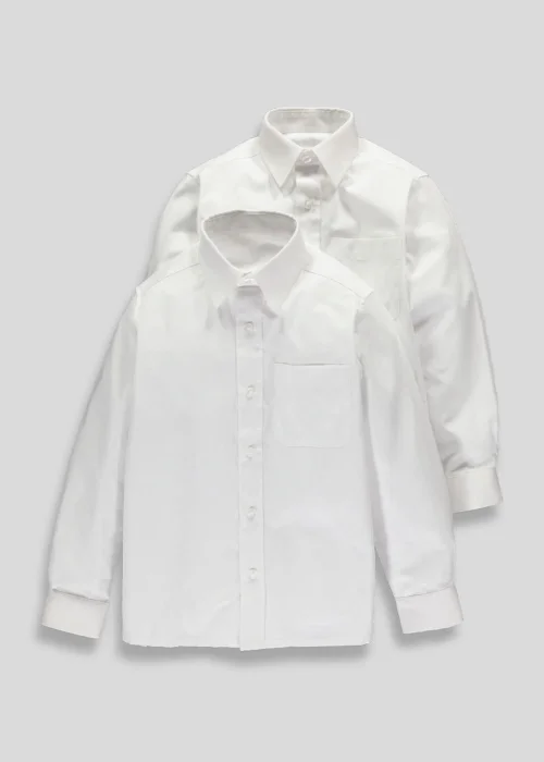 Kids 2 Pack White Generous Fit School Shirts (6-16yrs) - 6 Yrs Image 1