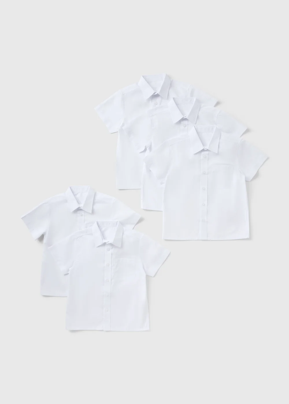Boys 5 Pack White Short Sleeve School Shirts (4-16yrs) - 4 Yrs Image 1