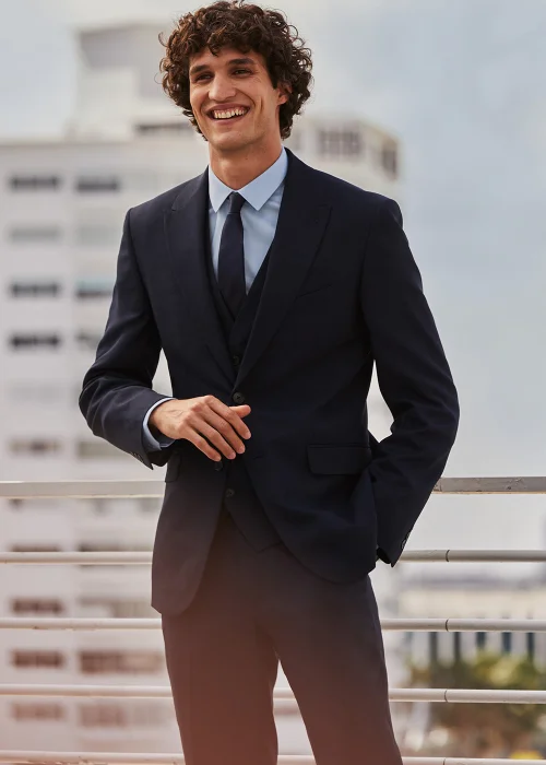 Taylor & Wright Navy Texture Tie Image 2