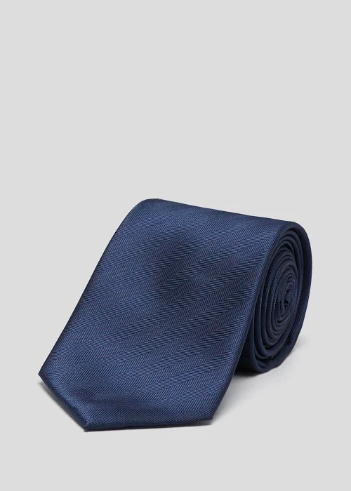 Taylor & Wright Navy Texture Tie Image 1