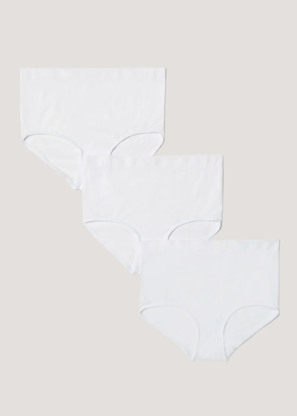 3 Pack White Seamless Full Briefs - S Image 1