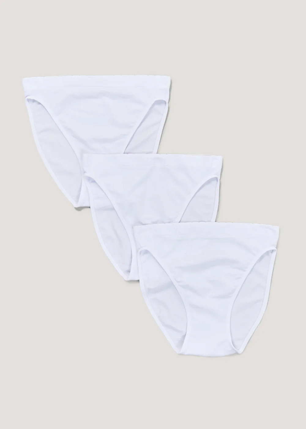 3 Pack White Seamless High Leg Knickers - S Image 1