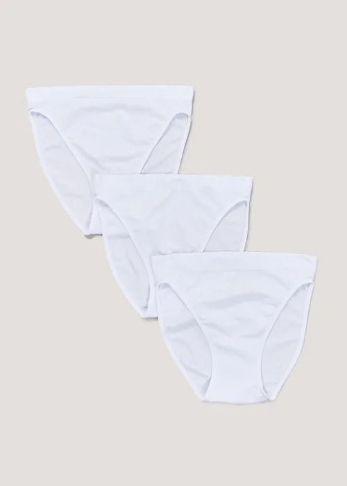 3 Pack White Seamless High Leg Knickers - S Image 1