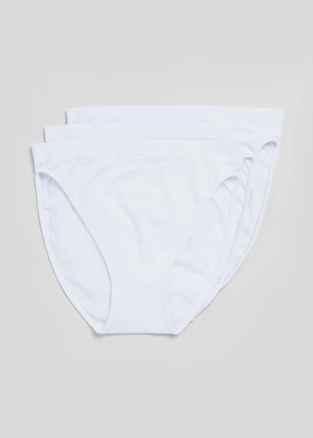 3 Pack White Seamless High Leg Knickers - S Image 3