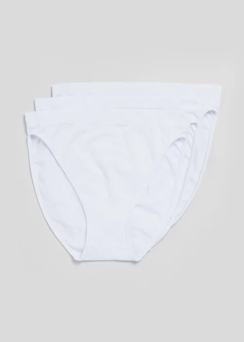 3 Pack White Seamless High Leg Knickers - S Image 3