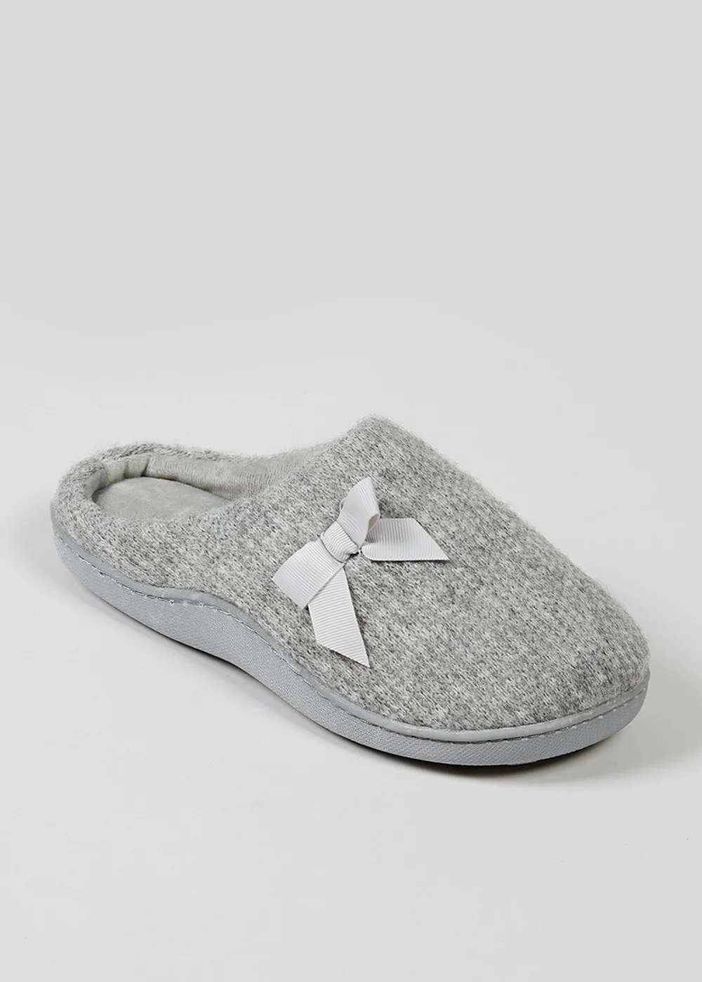 Grey Hidden Support Mule Slippers - Small Image 1