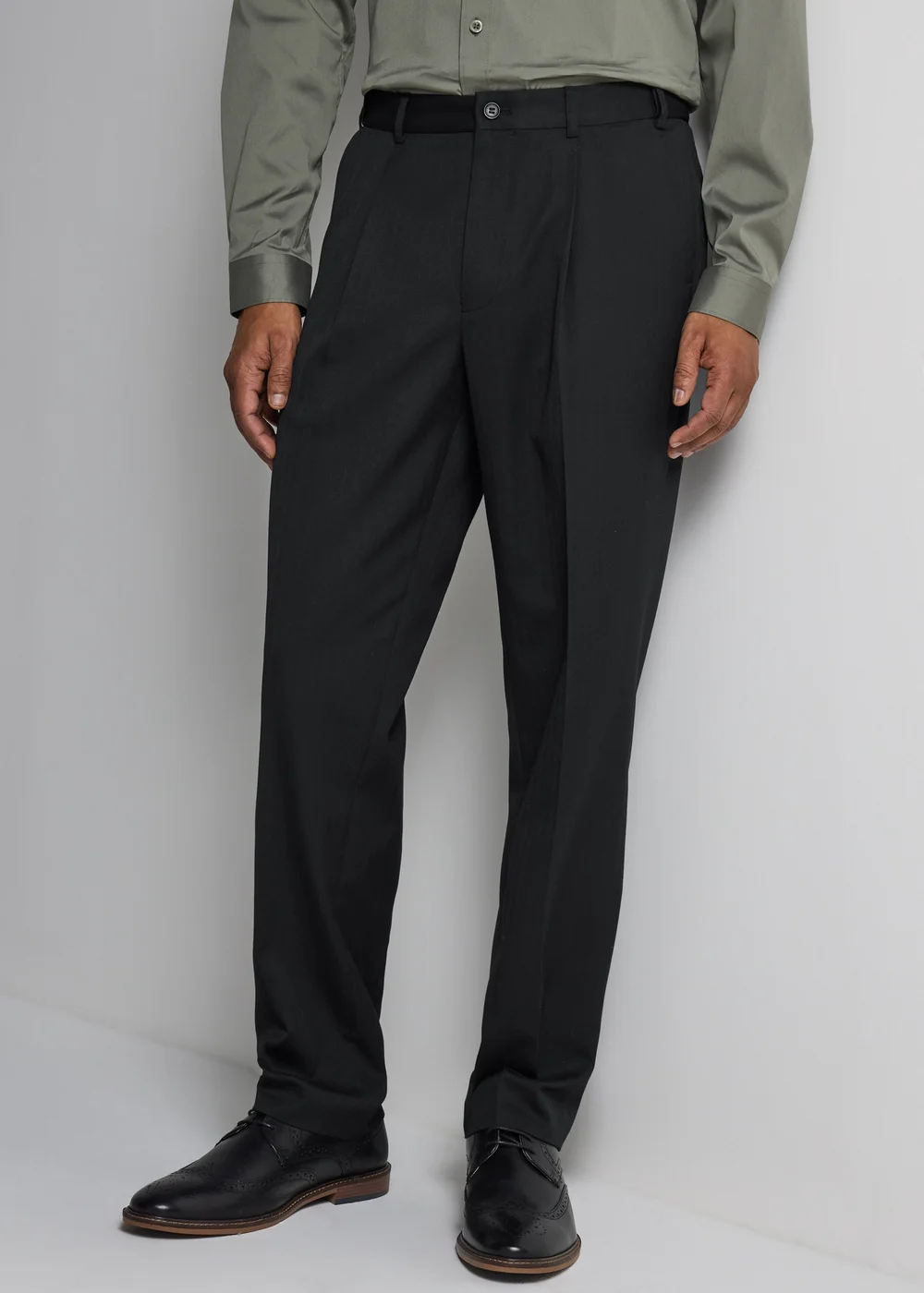 Taylor & Wright Black Regular Fit Flexi Waist Trousers - 30 Waist 29 Leg Image 1